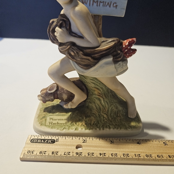 1990 NORMAN ROCKWELL FIGURINE GROSSMAN NO SWIMMING BOY DOG 5" TALL Americana - Picture 8 of 8